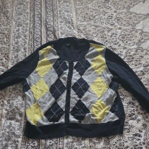 NY & Co Argyle Cardigan Sweater